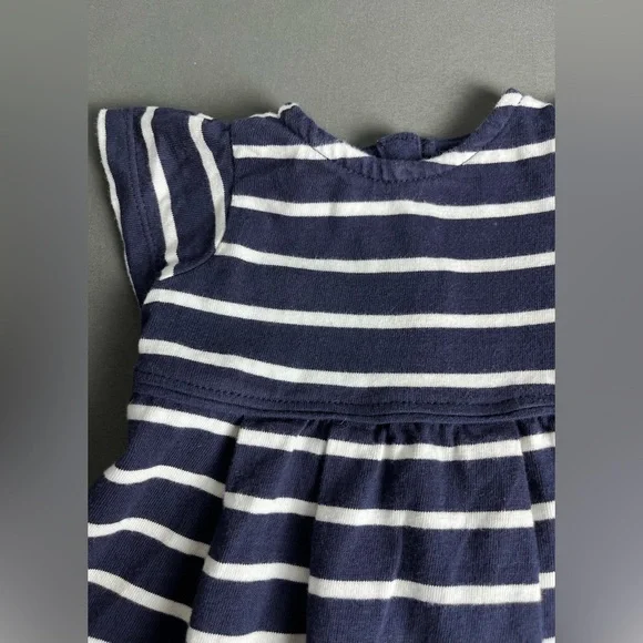 BOUT'CHOU Baby dress white and blue stripe size 6M - Picture 2 of 6